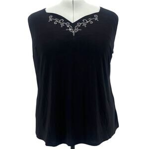 Antthony Sequin Embroidery Womens Top Sz 3X Whimsigoth Dark Romantic Holiday
